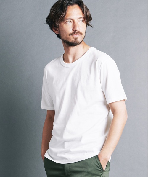Magine(マージン)の「CTN BASIC U/N TEE S/S:コットンベーシック Uネック 半袖Tシャツ 24S(Tシャツ/カットソー・メンズ・ネイビー/ブラック/ホワイト/オリーブ・44/48/46)」の7枚目の写真