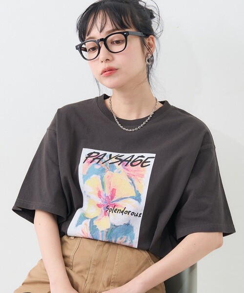 セール】flower painting Tシャツ/フラワーペインティングT