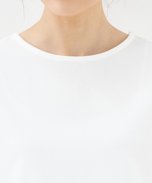 Petit Honfleur(プチオンフルール)の「【UVカット・接触冷感】汗じみ防止加工タックTシャツ(Tシャツ/カットソー・レディース・アイボリー/オレンジ/ネイビー・M/L)」の10枚目の写真
