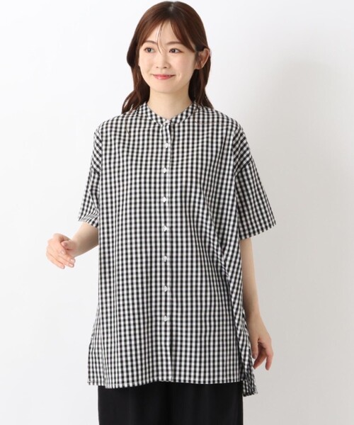 one'sterrace(ワンズテラス)の「ポプリンバックフレアシャツ(シャツ/ブラウス・レディース・ブルー系その他7/ブラック系8/ネイビー系5・02)」の1枚目の写真