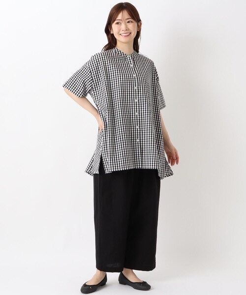 one'sterrace(ワンズテラス)の「ポプリンバックフレアシャツ(シャツ/ブラウス・レディース・ブルー系その他7/ブラック系8/ネイビー系5・02)」の14枚目の写真