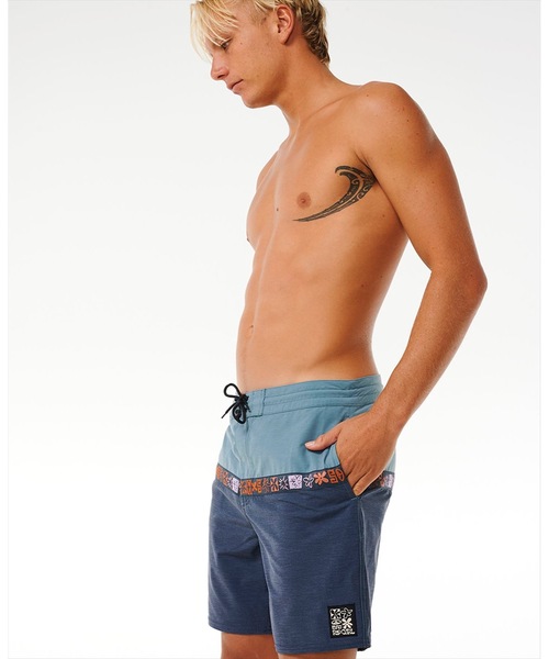 【セール】【RIPCURL（リップカール）】M SWC FUNGI LAYDAY 撥水加工ストレッチ素材バイカラーデザインスイムボードショーツ（水着）｜RIP CURL（リップカール）
