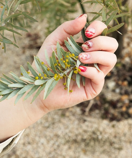 チャイハネ（チャイハネ）の「【チャイハネ】サーディアネイルシール（ネイルシール/ネイルチップ・レディース・オレンジ系その他/ターコイズブルー/レッド・FREE）」の6枚目の写真