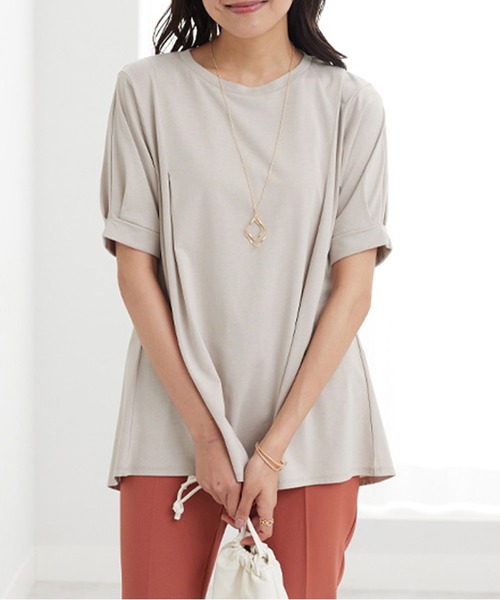BELLUNA PLUS(ベルーナ)の「バックフレアーパフ袖プルオーバー(Tシャツ/カットソー・レディース・チャコール/グレイッシュベージュ/ワイン/セージグリーン・MEDIUM/LARGE/X-LARGE)」の7枚目の写真