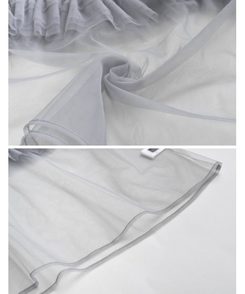 Re:EDIT（リエディ）の「[2024 SUMMER COLLECTION]マルチウェイオフショルチュールトップス（タンクトップ・レディース・グレー/ブラック・MEDIUM/LARGE）」の21枚目の写真