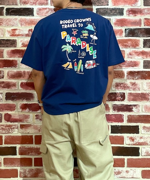 RODEO CROWNS WIDE BOWL(ロデオクラウンズワイドボウル)の「サーフハッポウ Tシャツ(Tシャツ/カットソー・メンズ・ホワイト/チャコールグレー/ブルー・MEDIUM/LARGE)」の3枚目の写真