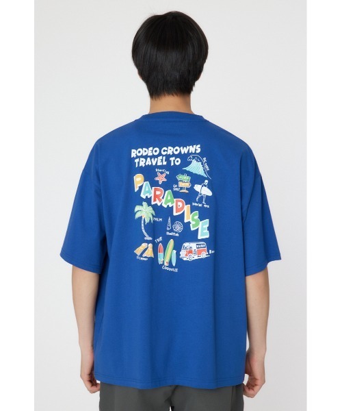 RODEO CROWNS WIDE BOWL(ロデオクラウンズワイドボウル)の「サーフハッポウ Tシャツ(Tシャツ/カットソー・メンズ・ホワイト/チャコールグレー/ブルー・MEDIUM/LARGE)」の4枚目の写真