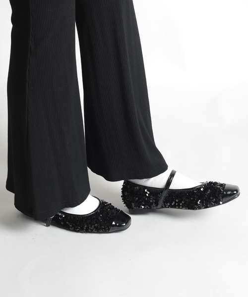 shoes365(シューズスリーシックスファイヴ)の「【shoes365】バックル付きスパンコールバレエシューズ(バレエシューズ・レディース・ブラック/シルバー・22.5cm/23.0cm/23.5cm/24.0cm/24.5cm/25.0cm)」の19枚目の写真