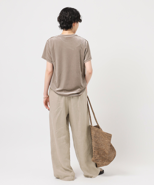 EVERYDAY I LIKE.(エヴリディアイライク)の「ベロアTシャツ(Tシャツ/カットソー・レディース・カーキ/タン・FREE)」の15枚目の写真