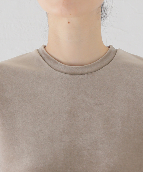 EVERYDAY I LIKE.(エヴリディアイライク)の「ベロアTシャツ(Tシャツ/カットソー・レディース・カーキ/タン・FREE)」の11枚目の写真