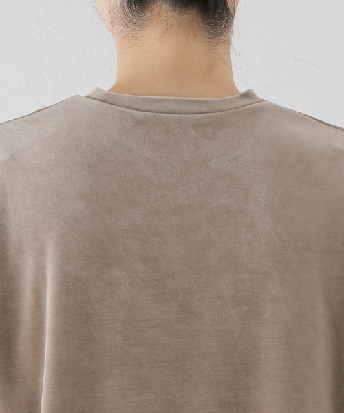 EVERYDAY I LIKE.(エヴリディアイライク)の「ベロアTシャツ(Tシャツ/カットソー・レディース・カーキ/タン・FREE)」の10枚目の写真