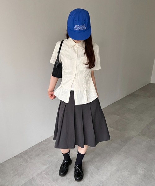 GIUNON（ジウノン）の「embroidery flat cap/ エンブロイダリーフラットキャップ（キャップ・レディース・ブラック/ブルー・FREE）」の9枚目の写真