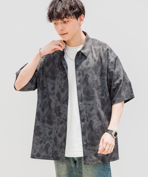 RAGEBLUE(レイジブルー)の「ラグイージー/総柄ドレープシャツ(シャツ/ブラウス・メンズ・ブラック/ベージュ/ブラウン・MEDIUM/LARGE)」の13枚目の写真