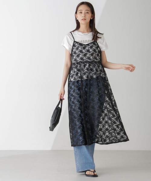 セール】シアーレースキャミソールワンピース（ワンピース）｜NANO