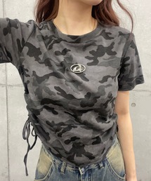 プレート付きサイドシャーリングショート丈Ｔシャツ