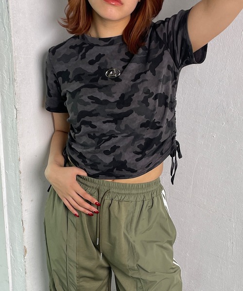 tシャツ ラメドレープカットソー レディース Stylevoice for xxx tシャツ ラメシャギークロップドトップス