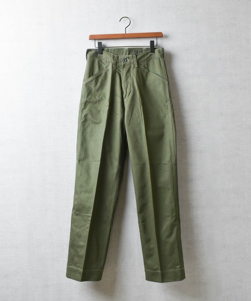 HOUSTON(ヒューストン)の「【T2】【HOUSTON】USMC HBT TROUSERS(スラックス・メンズ・オリーブ/ベージュ・30inch)」の2枚目の写真