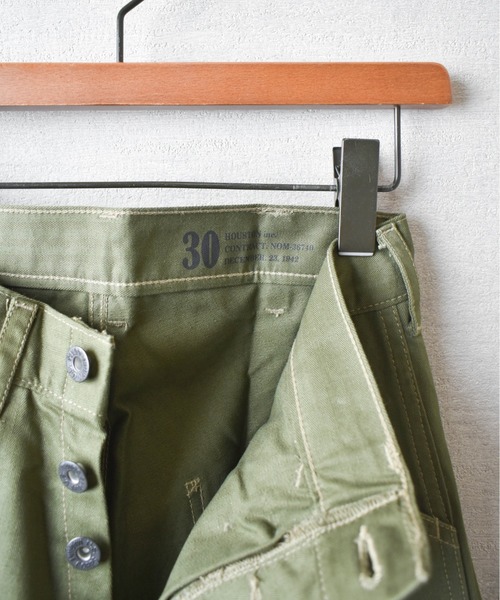 HOUSTON(ヒューストン)の「【T2】【HOUSTON】USMC HBT TROUSERS(スラックス・メンズ・オリーブ/ベージュ・30inch)」の16枚目の写真
