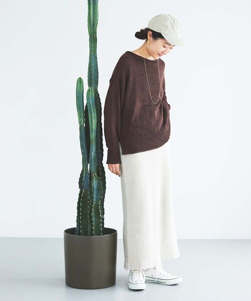 le.coeur blanc（ルクールブラン）の「ラメフェザーIラインスカート（スカート・レディース・ベージュ/ブラック・38）」の13枚目の写真