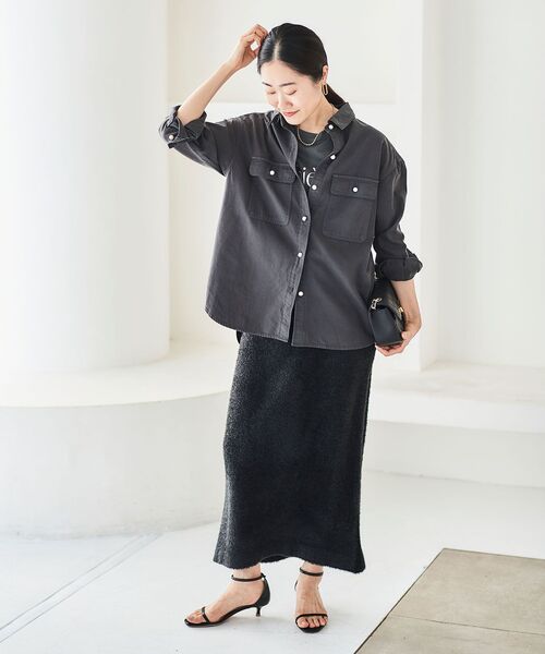 le.coeur blanc（ルクールブラン）の「ラメフェザーIラインスカート（スカート・レディース・ベージュ/ブラック・38）」の17枚目の写真