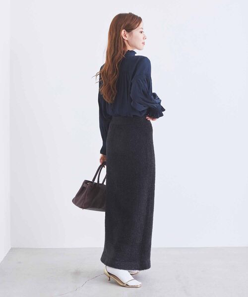 le.coeur blanc（ルクールブラン）の「ラメフェザーIラインスカート（スカート・レディース・ベージュ/ブラック・38）」の22枚目の写真