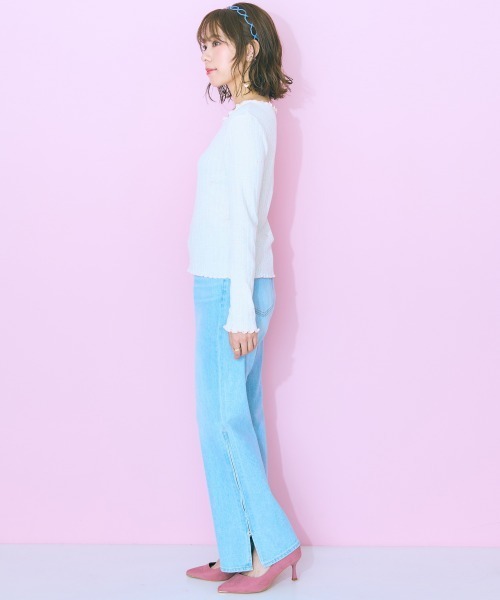 marun（マルン）の「＜大きいサイズ＞ハート刺しゅうトップス  marun（Tシャツ/カットソー・レディース・アイボリー/ブラック・LL/5L/L/4L/3L）」の13枚目の写真