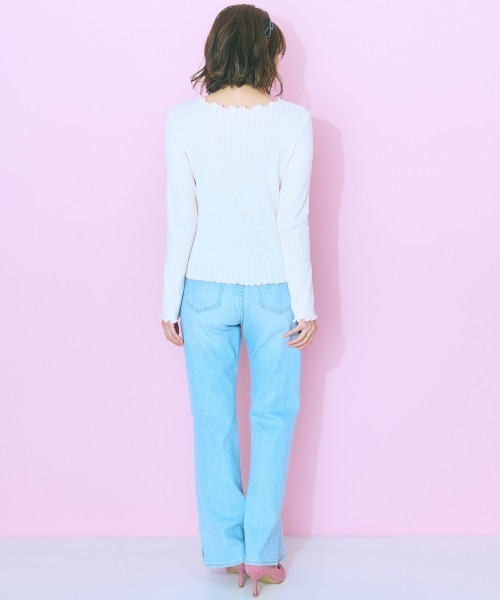 marun（マルン）の「＜大きいサイズ＞ハート刺しゅうトップス  marun（Tシャツ/カットソー・レディース・アイボリー/ブラック・LL/5L/L/4L/3L）」の12枚目の写真