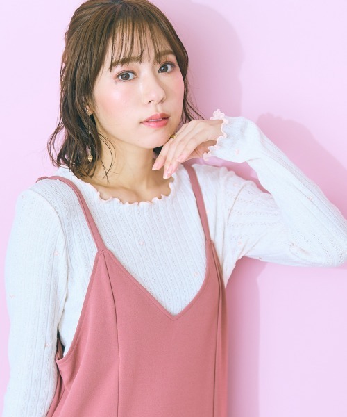 marun（マルン）の「＜大きいサイズ＞ハート刺しゅうトップス  marun（Tシャツ/カットソー・レディース・アイボリー/ブラック・LL/5L/L/4L/3L）」の21枚目の写真