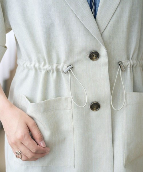 RETRO GIRL（レトロガール）の「ドロストテーラードJK（その他アウター・レディース・ライトグレー/ブラック/ブラウン・FREE）」の7枚目の写真