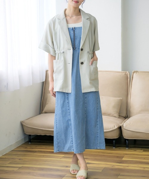 RETRO GIRL（レトロガール）の「ドロストテーラードJK（その他アウター・レディース・ライトグレー/ブラック/ブラウン・FREE）」の13枚目の写真