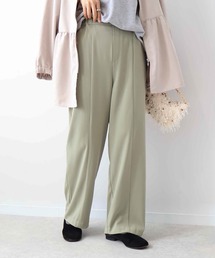 【L~5L 大きいサイズ】センターシームすっきりワイドパンツ秋
