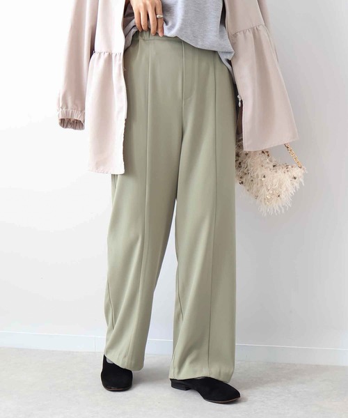 leswel（レスウェル）の「【L～5L 大きいサイズ】センターシームすっきりワイドパンツ秋（その他パンツ・レディース・カーキ/ブラウン/ネイビー・4L/5L/LL/3L/L）」の3枚目の写真