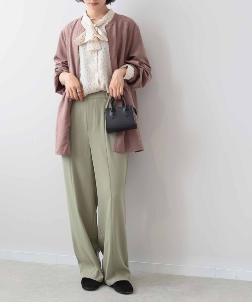 leswel（レスウェル）の「【L～5L 大きいサイズ】センターシームすっきりワイドパンツ秋（その他パンツ・レディース・カーキ/ブラウン/ネイビー・4L/5L/LL/3L/L）」の5枚目の写真