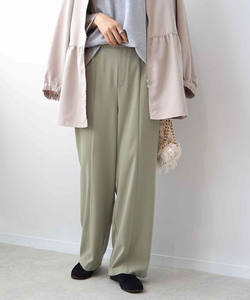 leswel（レスウェル）の「【L～5L 大きいサイズ】センターシームすっきりワイドパンツ秋（その他パンツ・レディース・カーキ/ブラウン/ネイビー・4L/5L/LL/3L/L）」の6枚目の写真