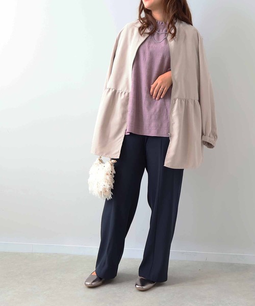 leswel（レスウェル）の「【L～5L 大きいサイズ】センターシームすっきりワイドパンツ秋（その他パンツ・レディース・カーキ/ブラウン/ネイビー・4L/5L/LL/3L/L）」の8枚目の写真