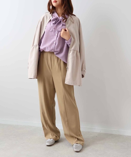 leswel（レスウェル）の「【L～5L 大きいサイズ】センターシームすっきりワイドパンツ秋（その他パンツ・レディース・カーキ/ブラウン/ネイビー・4L/5L/LL/3L/L）」の10枚目の写真