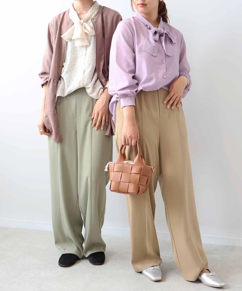 leswel（レスウェル）の「【L～5L 大きいサイズ】センターシームすっきりワイドパンツ秋（その他パンツ・レディース・カーキ/ブラウン/ネイビー・4L/5L/LL/3L/L）」の12枚目の写真