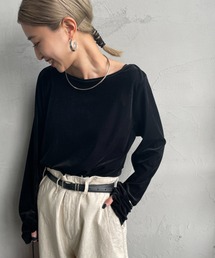 [By/m/バイエム] シアーベロア ロングスリーブTシャツ