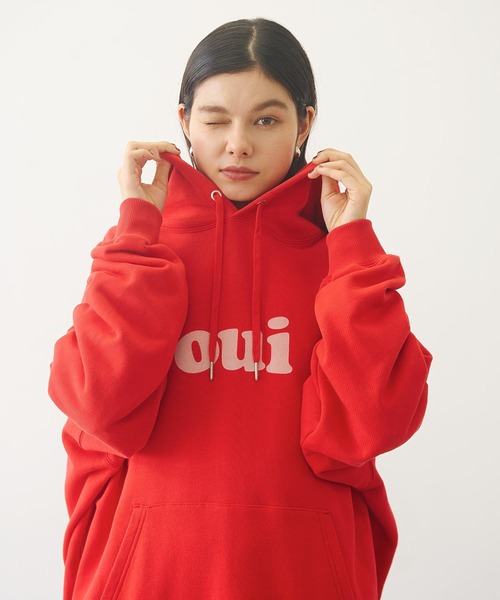 MILKFED.（ミルクフェド）の「OUI SWEAT HOODIE（パーカー・レディース・レッド/ネイビー/オートミール・L/M）」の21枚目の写真