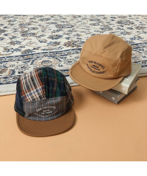 apres les cours（アプレレクール）の「ベーシックロゴジェットキャップ（キャップ・キッズ・ベージュ/チェック・50/54）」の5枚目の写真