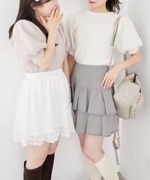 MAJESTIC LEGON | ハーフスリーブシャギーニット(ニット/セーター)