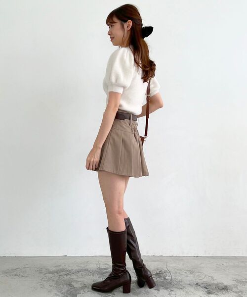 MAJESTIC LEGON（マジェスティックレゴン）の「ハーフスリーブシャギーニット（ニット/セーター・レディース・ピンク/レッド/アイボリー/グレー・MEDIUM）」の11枚目の写真