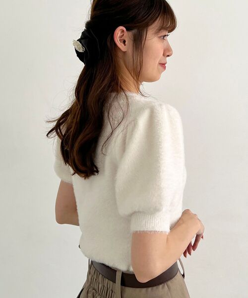 MAJESTIC LEGON（マジェスティックレゴン）の「ハーフスリーブシャギーニット（ニット/セーター・レディース・ピンク/レッド/アイボリー/グレー・MEDIUM）」の14枚目の写真