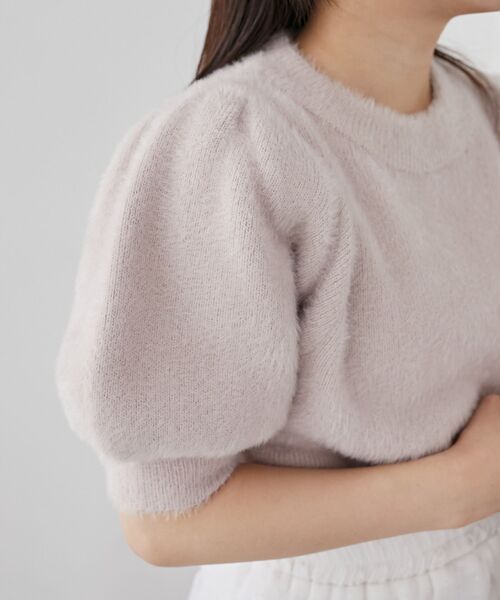 MAJESTIC LEGON（マジェスティックレゴン）の「ハーフスリーブシャギーニット（ニット/セーター・レディース・ピンク/レッド/アイボリー/グレー・MEDIUM）」の20枚目の写真