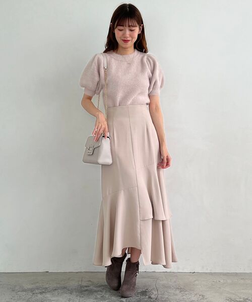 MAJESTIC LEGON（マジェスティックレゴン）の「ハーフスリーブシャギーニット（ニット/セーター・レディース・ピンク/レッド/アイボリー/グレー・MEDIUM）」の21枚目の写真