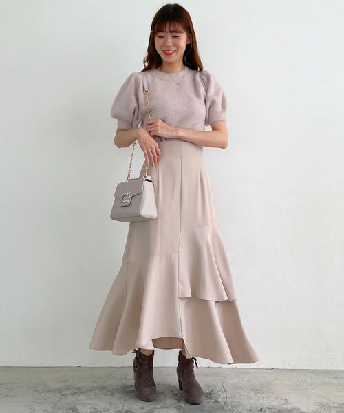 MAJESTIC LEGON（マジェスティックレゴン）の「ハーフスリーブシャギーニット（ニット/セーター・レディース・ピンク/レッド/アイボリー/グレー・MEDIUM）」の22枚目の写真