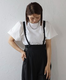 異素材パフスリーブカットソー