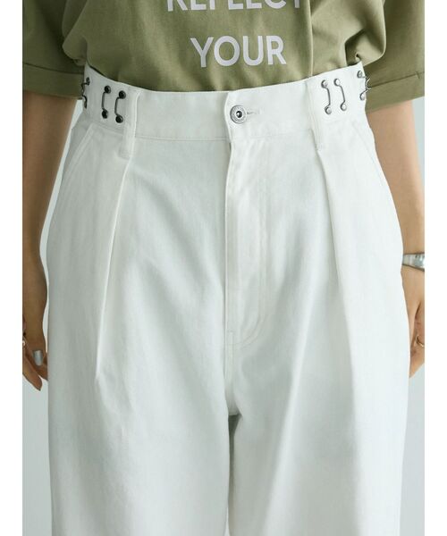 CRAFT STANDARD BOUTIQUE（クラフトスタンダードブティック）の「ホワイトデニムハイウエストワイドパンツ（デニムパンツ・レディース・ホワイト・L/M/S）」の7枚目の写真
