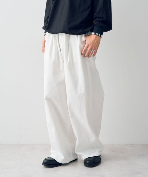 CRAFT STANDARD BOUTIQUE（クラフトスタンダードブティック）の「ホワイトデニムハイウエストワイドパンツ（デニムパンツ・レディース・ホワイト・L/M/S）」の12枚目の写真