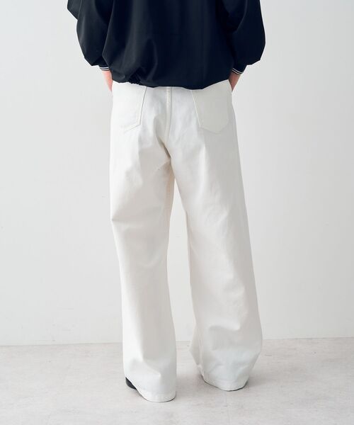 CRAFT STANDARD BOUTIQUE（クラフトスタンダードブティック）の「ホワイトデニムハイウエストワイドパンツ（デニムパンツ・レディース・ホワイト・L/M/S）」の14枚目の写真